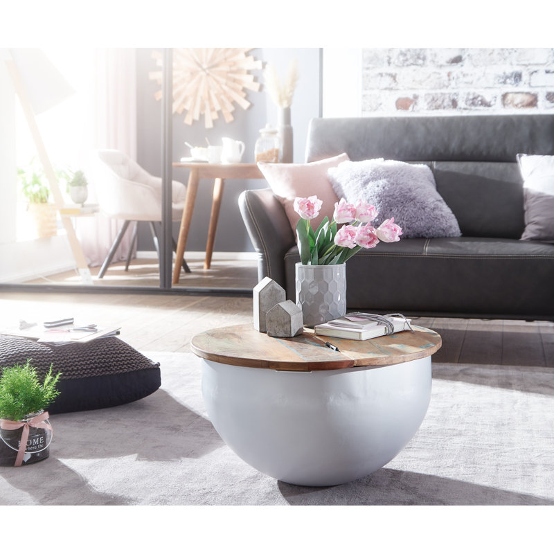 Providence Solid Coffee Table with Storage, White