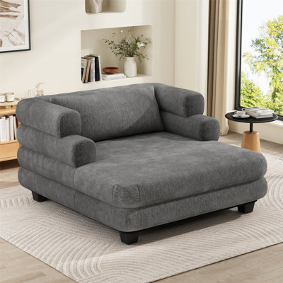 Chaise longue rembourrée avec accoudoirs pour le salon, la chambre à coucher