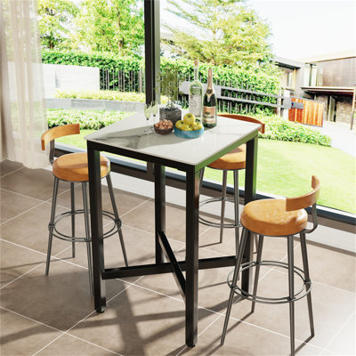 Mianca Marble Top Metal Base Dining Table