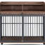 Caisse pour chien Brown Brown - roues verrouillables, rangement double couche pour chenil moyen