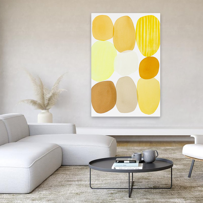 Golden Sun Shimmers - Abstracts Contemporary Summer Patterns Art, H 60 po x l 40 po
