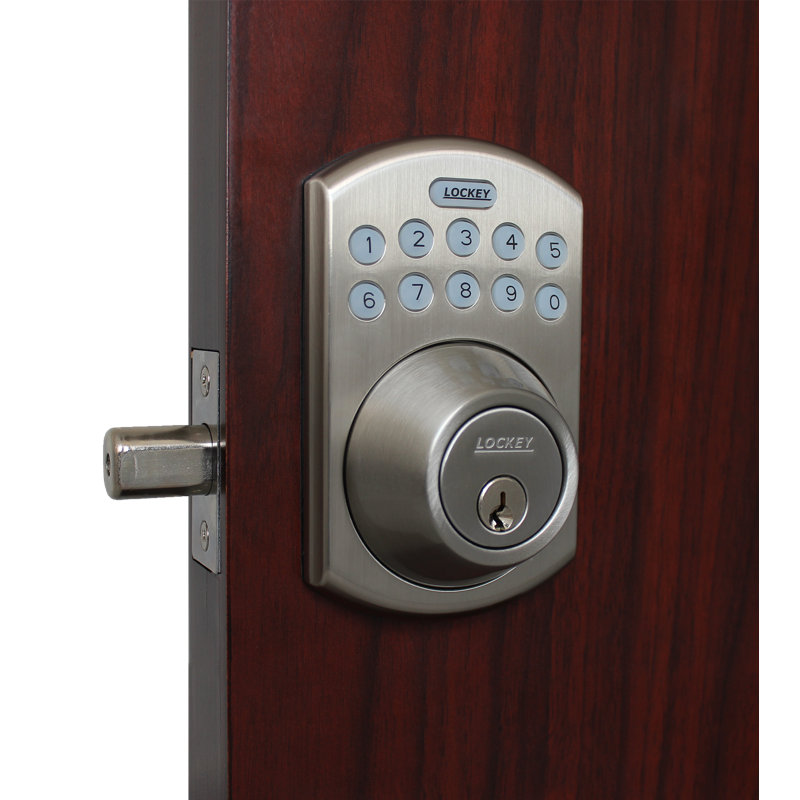 Verrou à clé avec télécommande Keypless, Nickel satiné