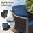 4-Piece Patio PE Wicker Conversation Set with Metal Coffee Table, Sofa, Swivel Chairs & Blue Cushions-1582407836