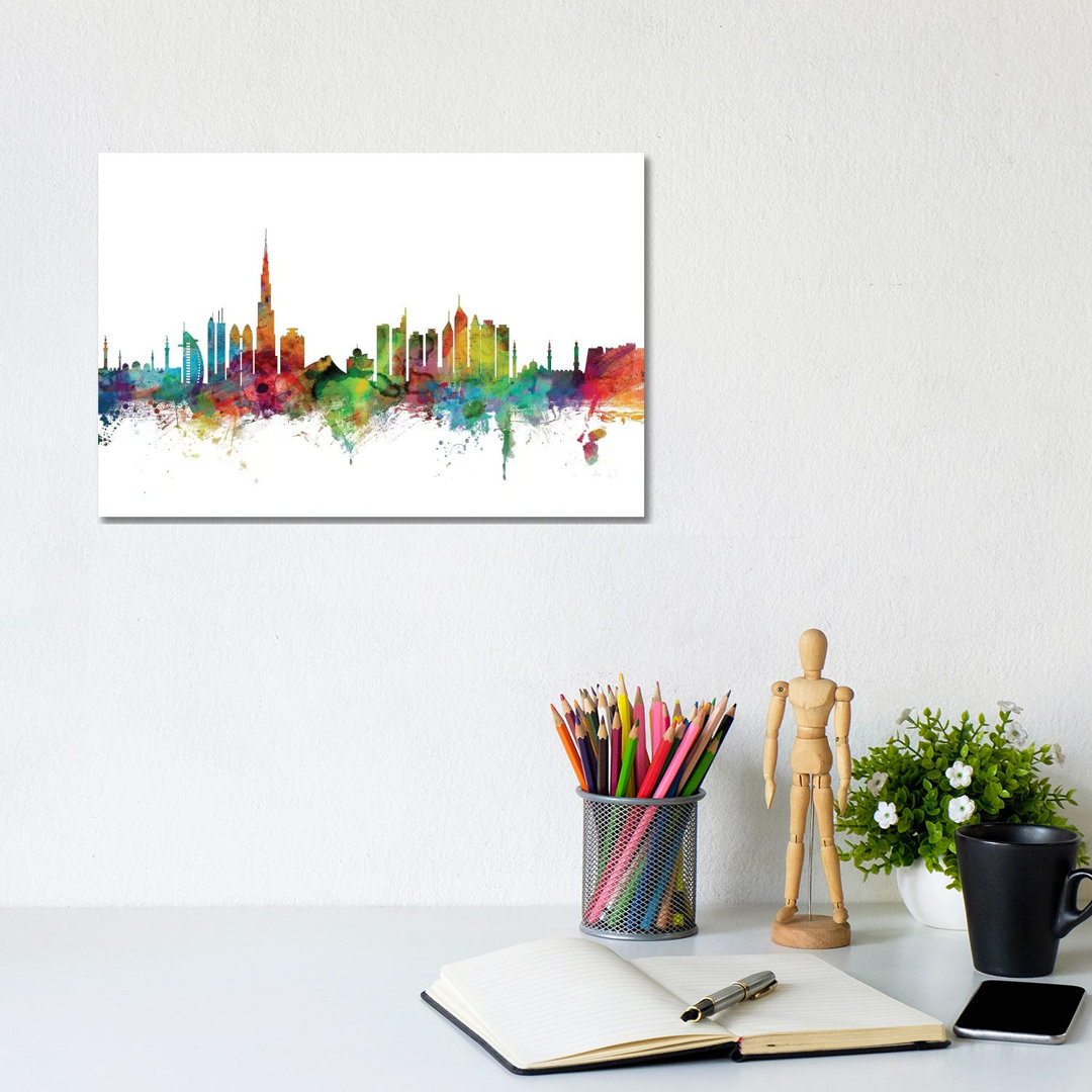 Dubai, UAE Skyline by Michael Tompsett - Wrapped Canvas Gallery-Wrapped Canvas Giclée