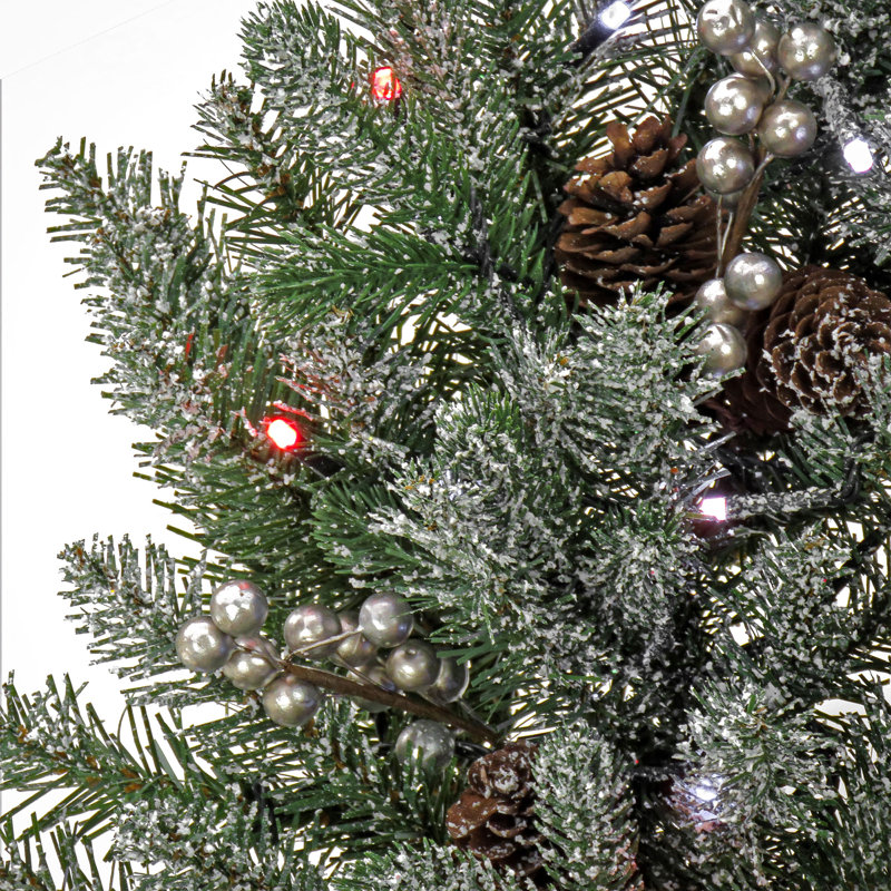 4 ft. Snowy Morgan Spruce Entrance Tree with Twinkly LED Lights