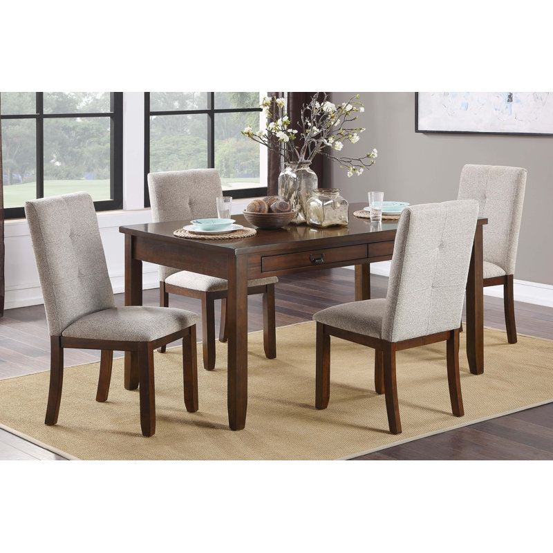 Ensemble de salle à manger 5 pièces et 4 chaises d'appoint Chenille