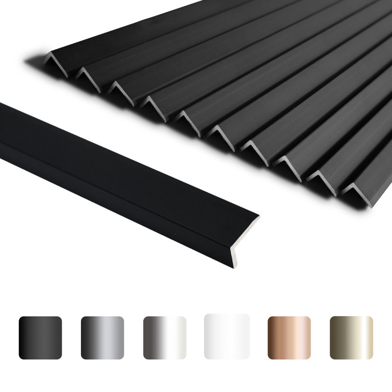 Carreau de bordure 36 po x 0,25 po (10 pièces), Noir mat