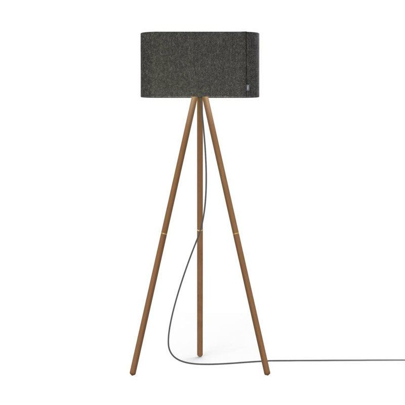 Lampe trépied Belmont, Noir, Noyer