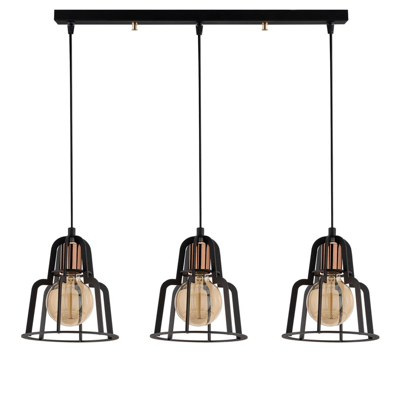 Luminaire suspendu géométrique à 3 lumières pour îlot de cuisine Darwen
