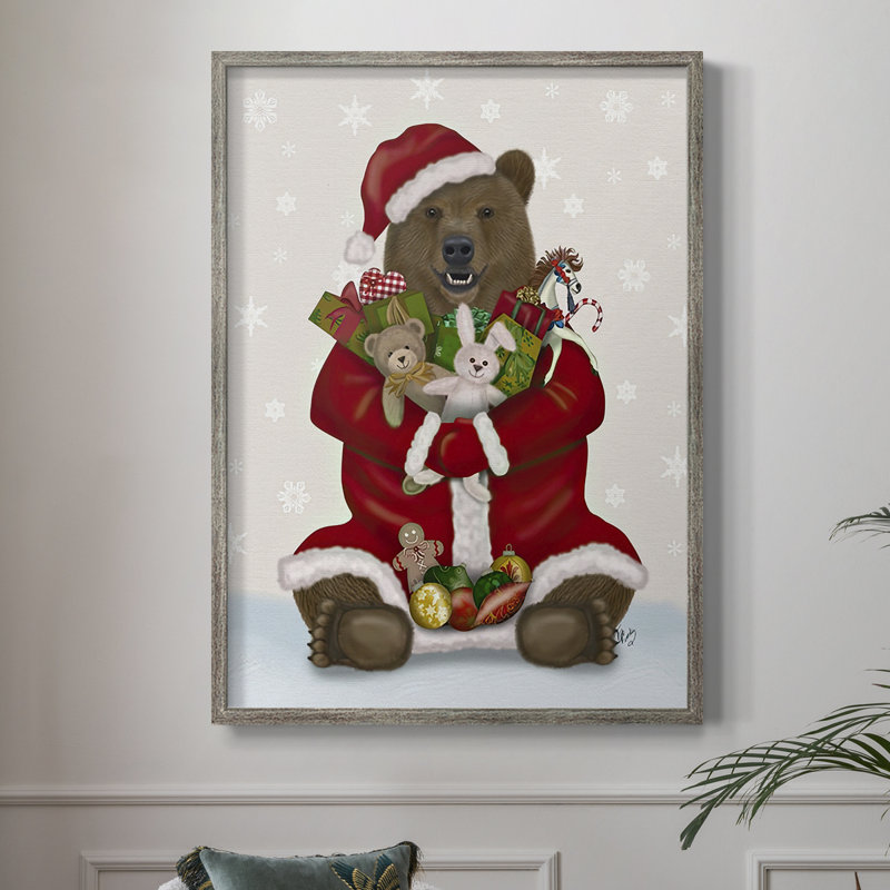 «Christmas Christmas Christmas», reproduction encadrée - bois massif, H 21 po x l 17 po