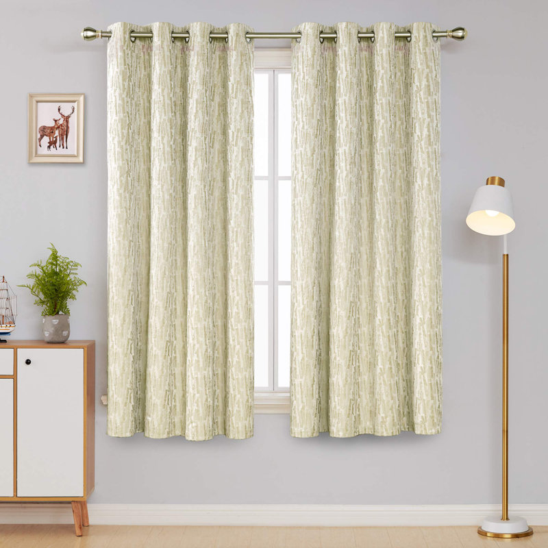 Total Blackout Drapes With Triple-Pass White Coating Back Layer Curtains, Gray, 52" W x 45" L