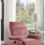  Fauteuil inclinable contemporain capitonné en velours capitonné à mouvement manuel, siège simple rose chaud pour le salon
