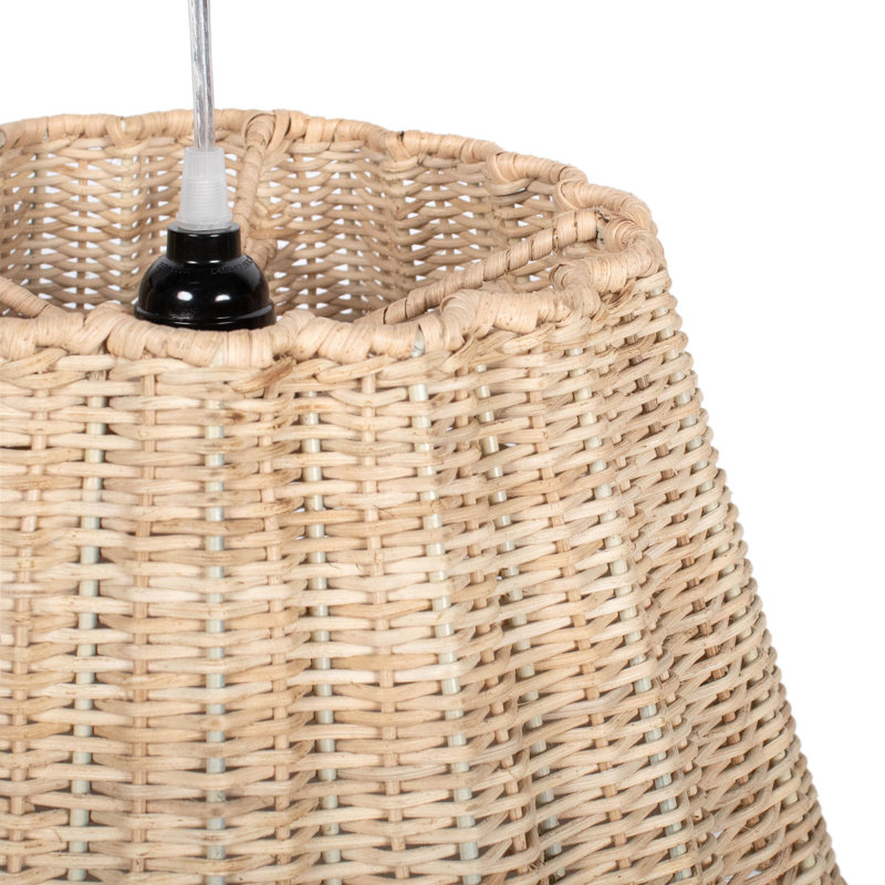 Luminaire suspendu en rotin festonné