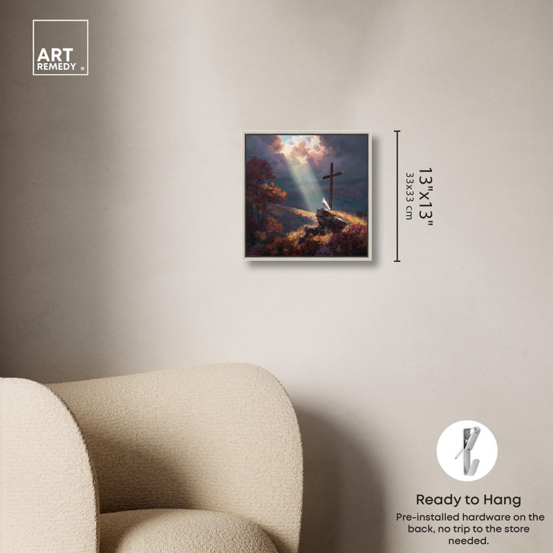 «Shine Down Radiance Christian Decor» par Art Remedy, H 12 po x l 12 po, Toile tendue avec châssis