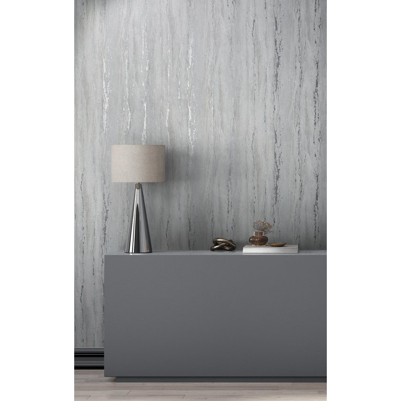 City Romance Industrial Wallpaper, Silver Grey