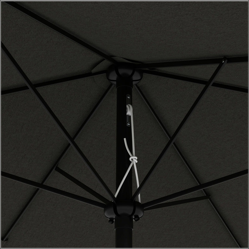 Parasol de marché d'extérieur de 6,5 pi x 10 pi avec manivelle et inclinaison à bouton-poussoir Outsunny