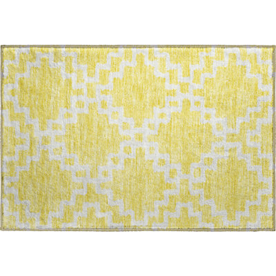 Premium Machine Washable Prisco Yellow Rug
