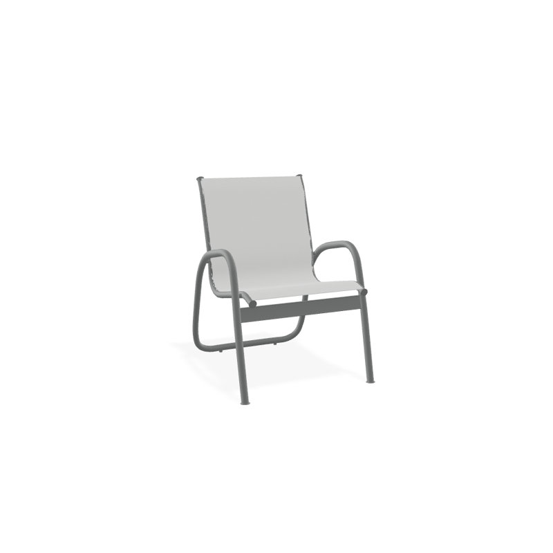 Fauteuil de patio Gardenella, Blanc 6D Sunbrella®, Graphite texturé