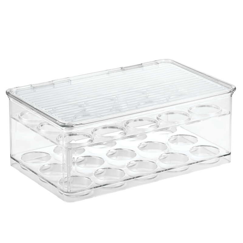 iDesign Plastic 2-Tier Coffee Pod Organizer with Lid, The Linus Collection - 7.25" x 10.75" x 4.25", Clear