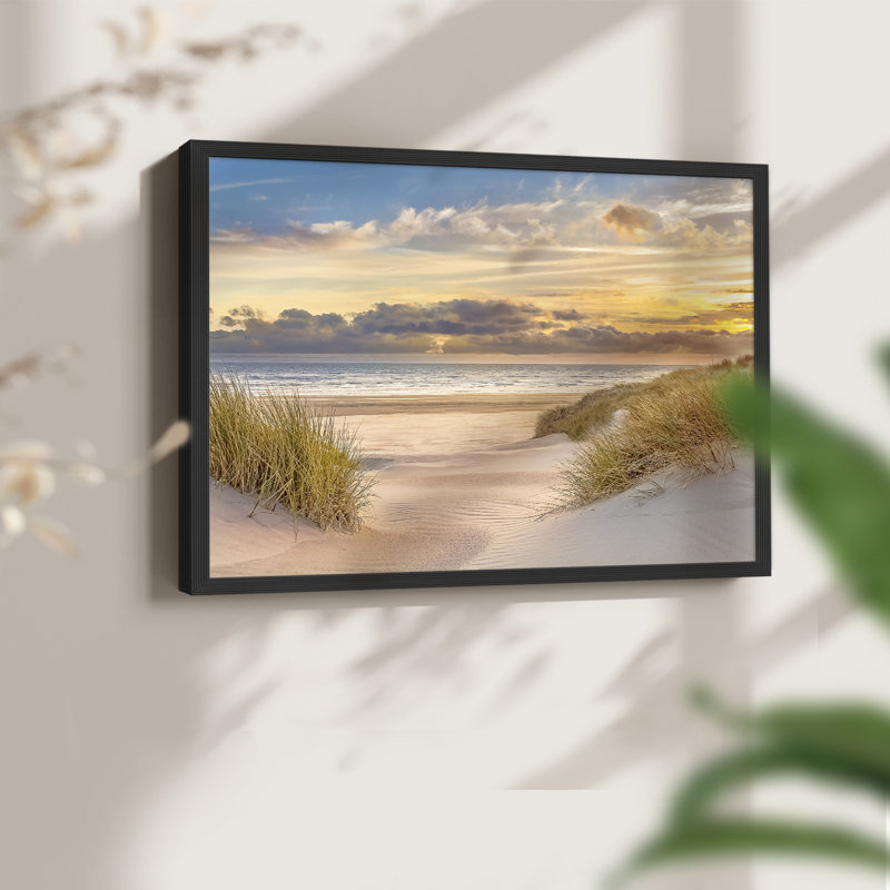 Pink Sands Sunset -Framed Print - Restickable, H 11 po x l 14 po, Noir, noir, noir, noir