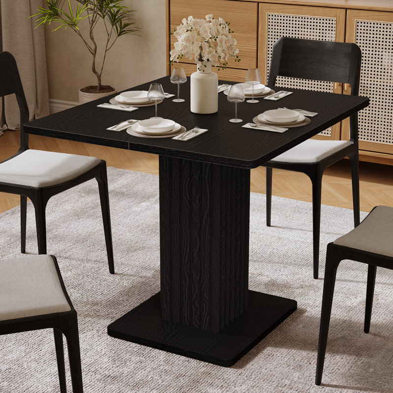 Table de salle à manger à piédestal de l 35,5 po, Black