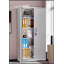 Armoire de rangement métallique robuste avec portes verrouillables et 4 tablettes réglables, idéale pour le garage, la buanderie, le bureau ou l'entrepôt.