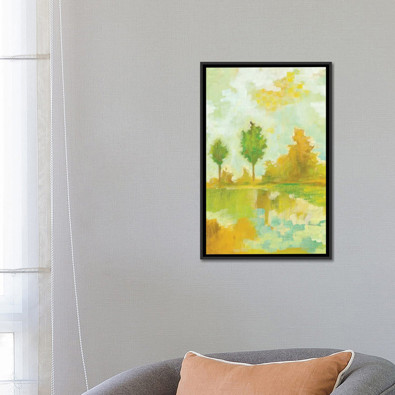 « golden hour ii », reproduction d’art sur toile, H 60 po x l 40po x P 1,5 po, Toile avec cadre flottant noir, Pas de tapis