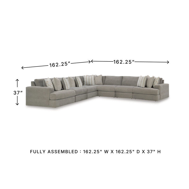 Tessler 6-Piece Sectional, 37" H x 159" W x 160" D