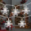 Guirlande 10 lumières de Noël flocon de neige à DEL 10 fils 4,25 pi