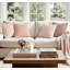 Housses de coussin à rayures roses 45 x 45 cm, ensemble de 4, style bord de mer moderne-133933140