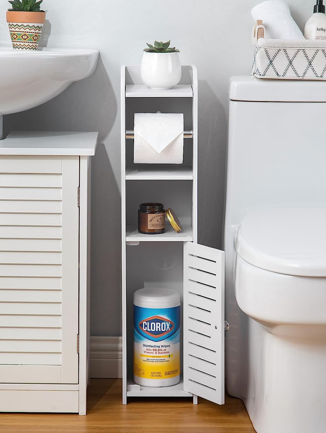 Ebern Designs Bathroom Storage Cabinet Beside Toilet Storage for Small ...