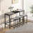Modern Design Kitchen Dining Table, Pub Table, Long Dining Table Set With 3 Stools, Convenient Hanging Stool Design, Grey+Black