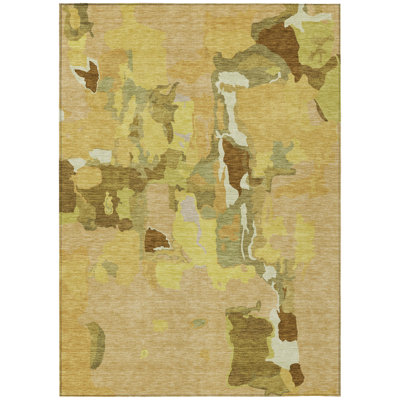 Mysa Gold Washable Indoor-Outdoor Rug - 