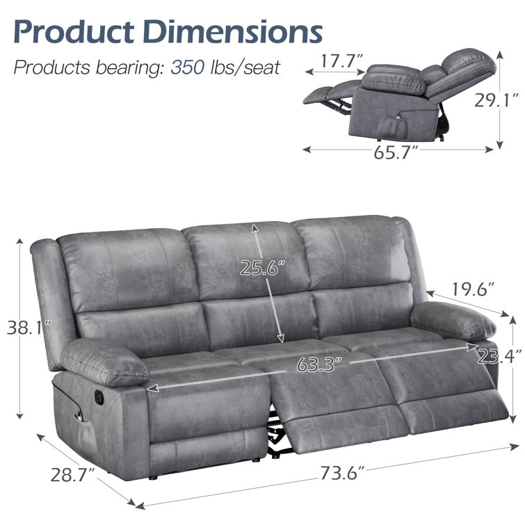 68.5'' Pillow Top Arm Reclining Sofa