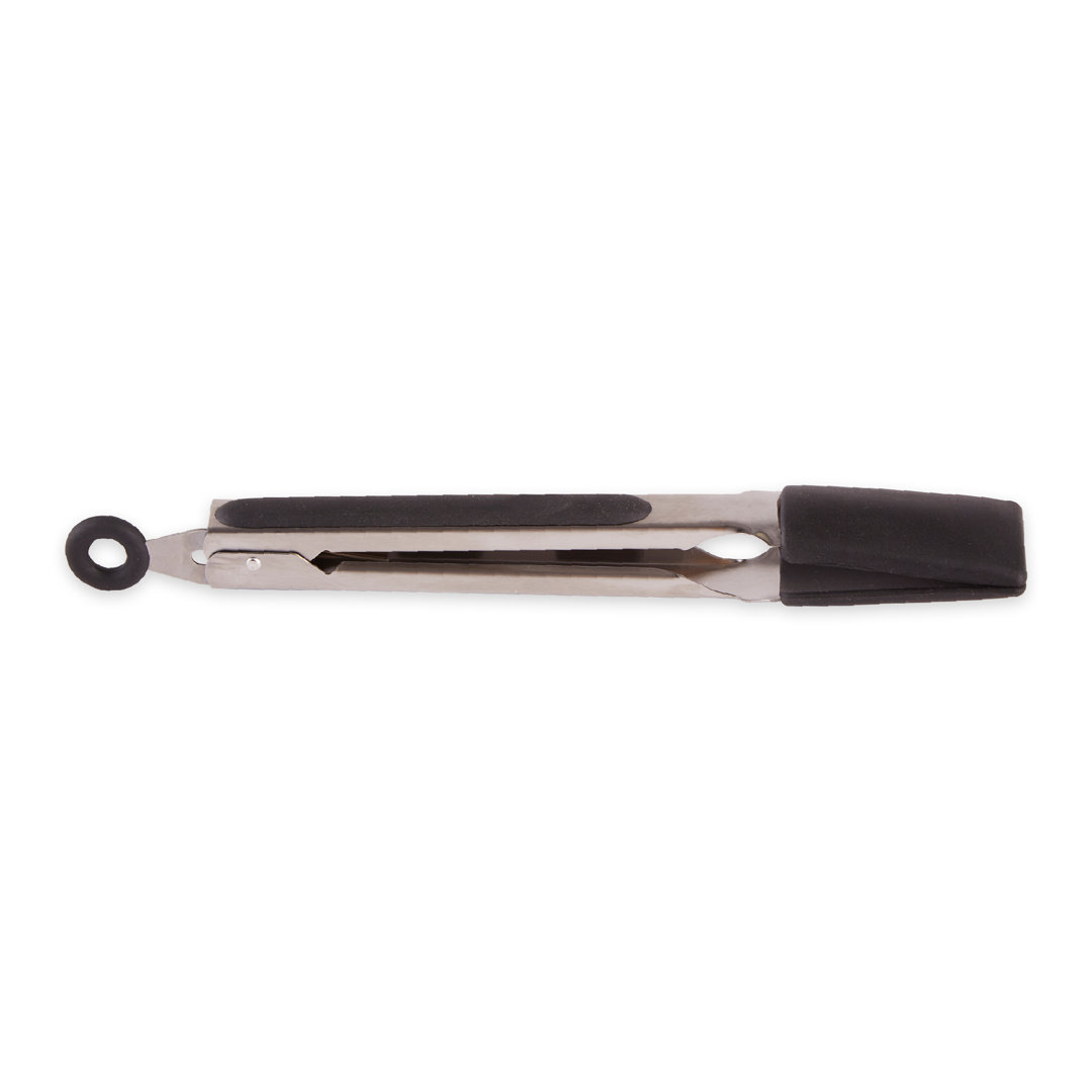 SQUARE SILICONE TIP TONGS - 9IN - BLACK Design Imports
