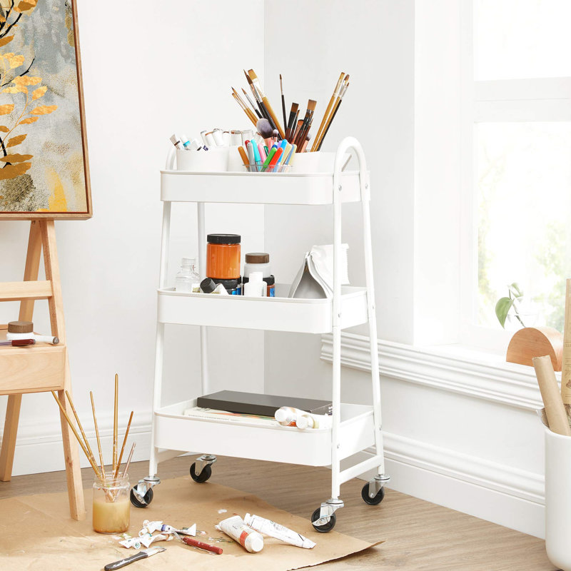 Roshena Metal Bar Cart,  White