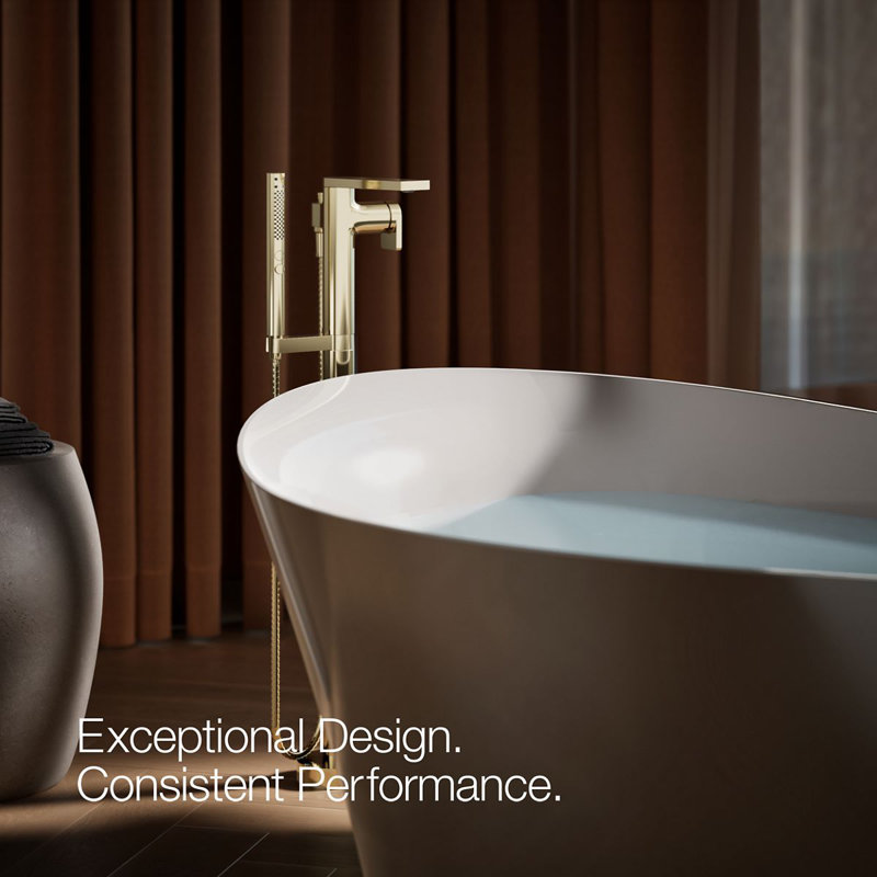 Composed Freestanding Bath Faucet, Vibrant French Gold