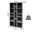 Armoire multifonctionnelle: gris, panneau de particules, pieds en fer, bibliothèque, armoire grise H 77 po x l 39,31 po x P 12 po