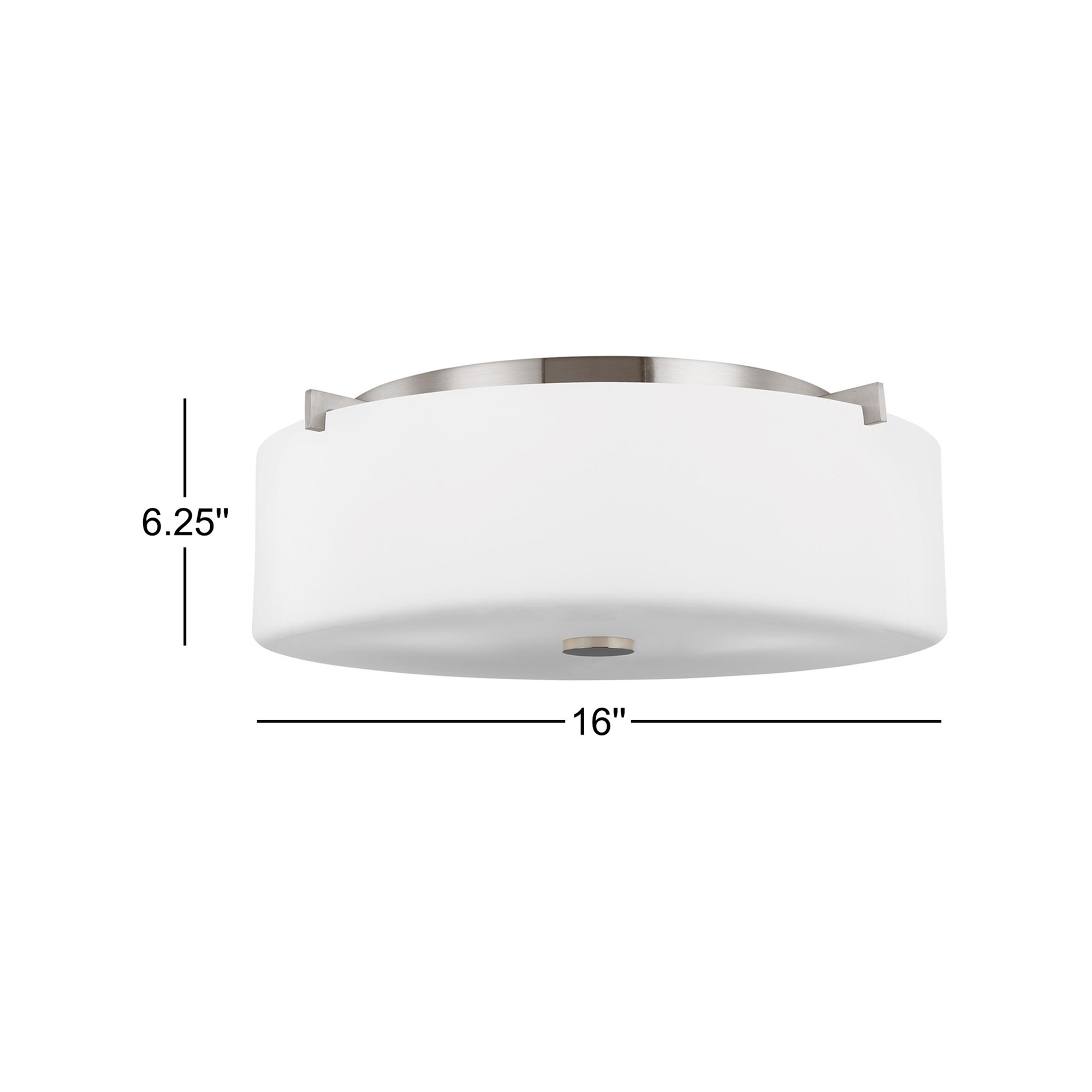 Spencer 3 Light Glass Flush Mount, No, Brushed Steel, No