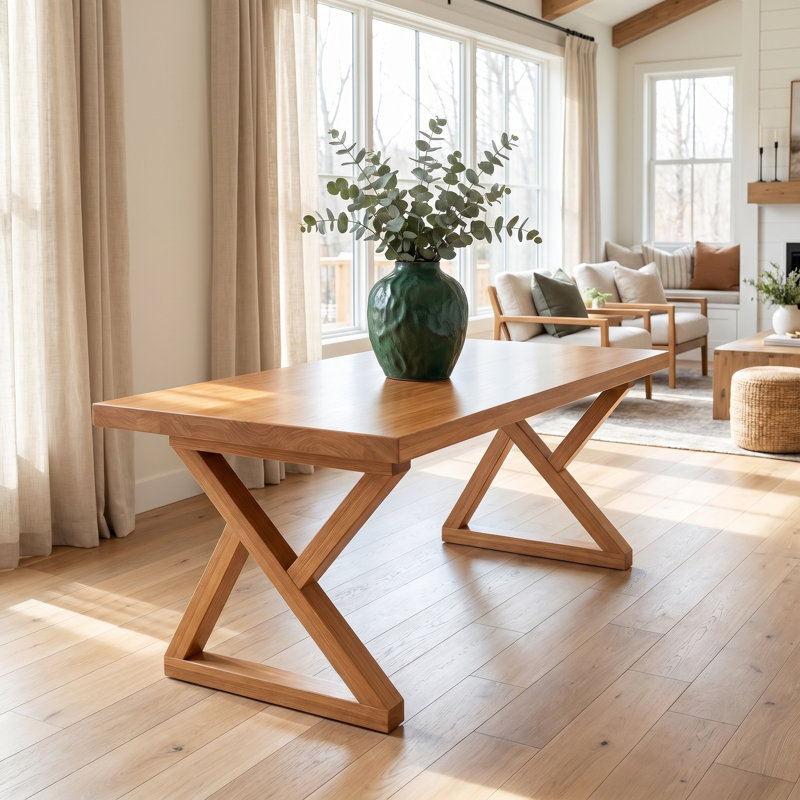 Solid Wood Dining Table For Small Homes: Rectangular Dining Table For The Living Room, 29.52"H x 55.11"L x 23.62"W