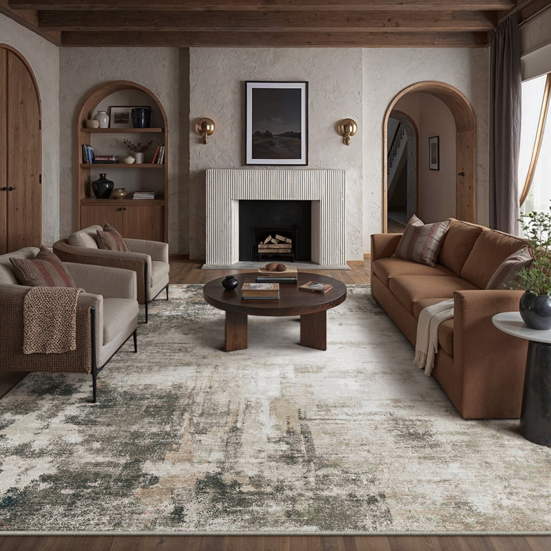 Kylie black/brown abstract area rug, Runner 2'3" x 7'6"