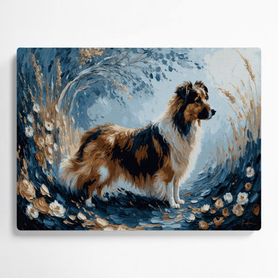 Dogs Shetland Sheepdog Gray Metal Wall Art