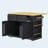 48 inch Kitchen Island with Drop Leaf,Power Outlet,Internal Storage Rack,Rolling Kitchen Storage Cart on 5 Wheels with 5 Open Side Racks,for Kitchen,Black-129122615