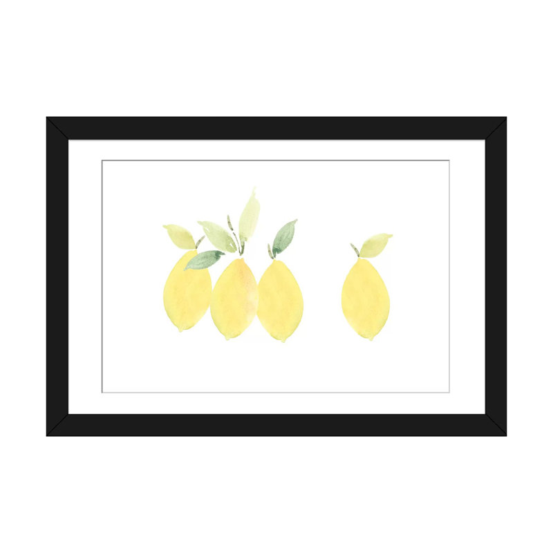 « citrons » par melissa selmin, reproduction d’impression sur toile tendue, Papier d'art encadré noir, Blanc