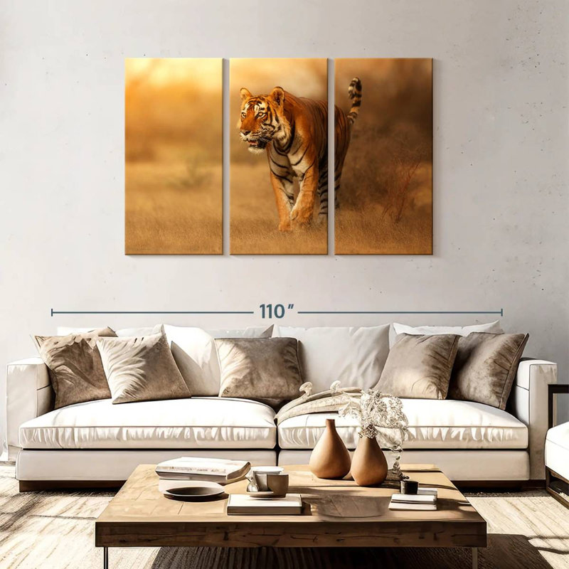 Hunting Tiger, 48" H x 74" W