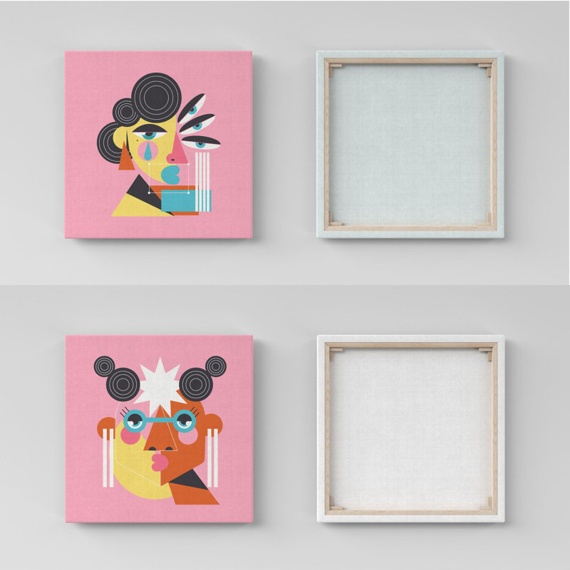 Elegant Decorative Canvas Paintings (2 Pieces), 15.8 x 15.8 Inches Each | 100% Canvas with 100% Wooden Frame | Perfect for Living Room or Bedroom Decor, Eye-Catching Art for Modern Spaces