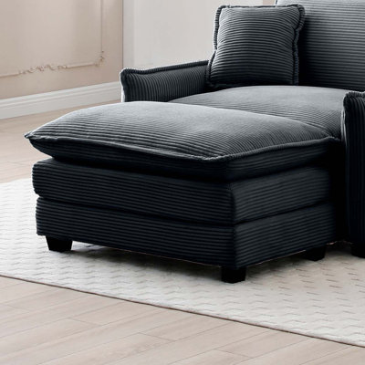 Ottoman Footstool In Corduroy Fabric, Can Be Used With 2 Seater Sofas, 3 Seater Sofas And 4 Seater Sofas