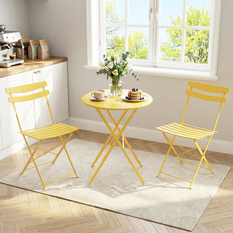 Patio Dining Set with, Yellow