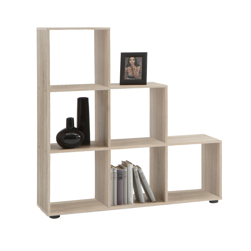 Gracie 108cm H x 104.5cm W Step Bookcase, Oak