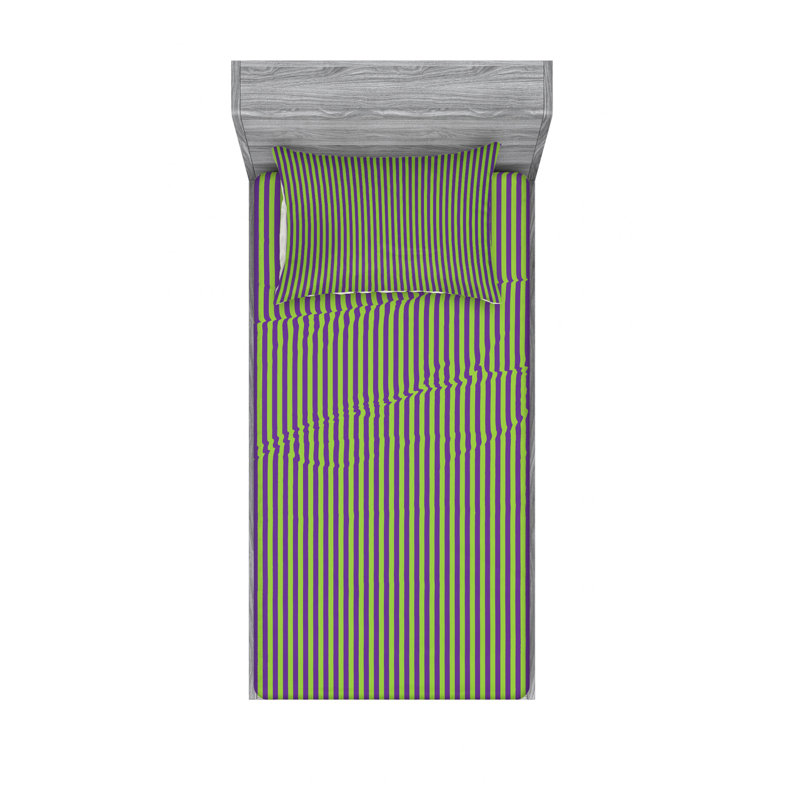 Ambesonne Microfiber Striped Sheet Set